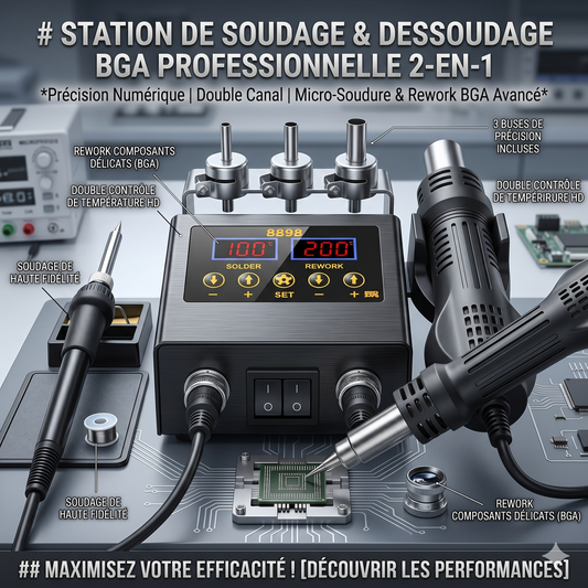 TechWeld™ Station de Soudage SMD – Performance 2-en-1 Haute Précision
