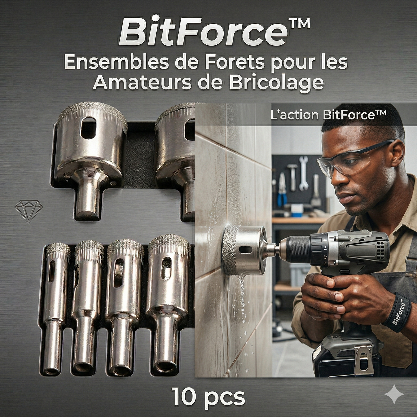 BitForce™  Ensembles de Forets pour les Amateurs de Bricolage 10 pcs