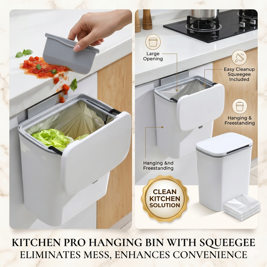 KitchenDrop™ Poubelle Suspendue de Cuisine avec Couvercle – Gain de Place & Anti-Odeurs