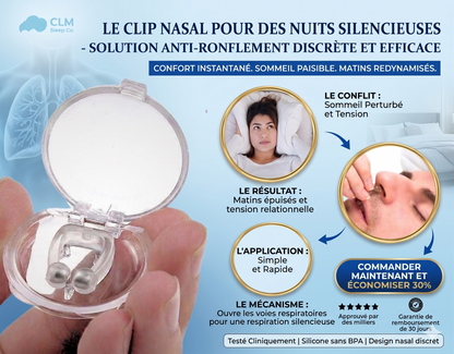 SilentNose® Pince Nasale Anti-Ronflement – Solution Discrète & Efficace