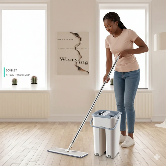 Serpillière Plate Magique Rotative avec Seau:  efficacité et praticité pour un nettoyage sans effort