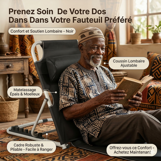 RelaxMate® : Support Dorsal de Lit Réglable et Ergonomique pour un Repos Optimal