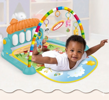 BabyJoy™ Tapis d'Éveil Bébé avec Piano Musical et Arche de Jeux