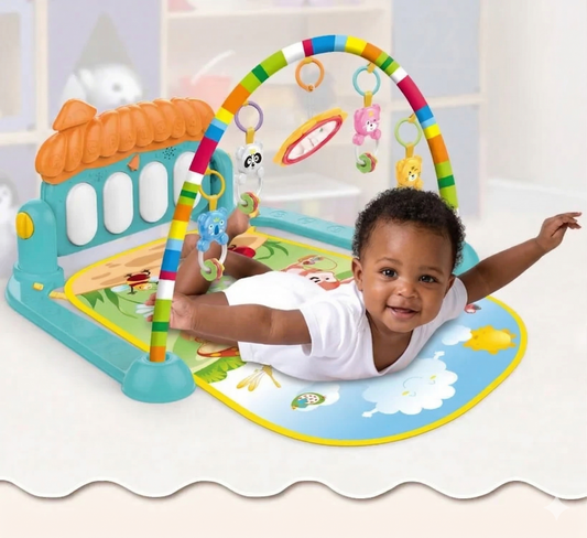 BabyJoy™ Tapis d'Éveil Bébé avec Piano Musical et Arche de Jeux