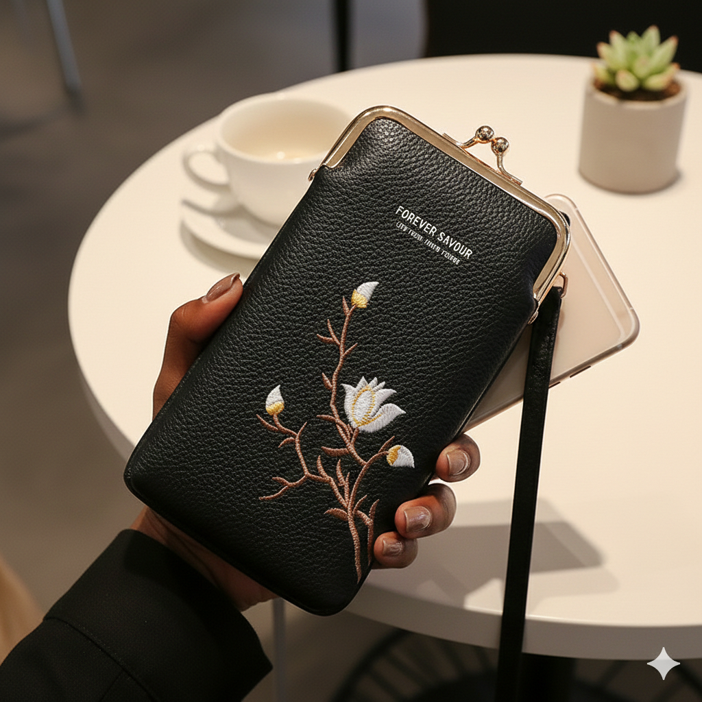 Portefeuille et Porte-Téléphone Tout-en-Un – L’Indispensable des Femmes Actives