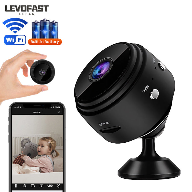 SecureCam™ Mini Caméra WiFi UHD – Vision Nocturne & Batterie Intégrée