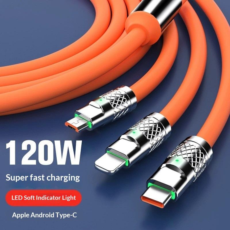 PowerLink™ Câble 3-en-1  Charge Ultra Rapide Lightning, Type-C & Micro USB avec LED