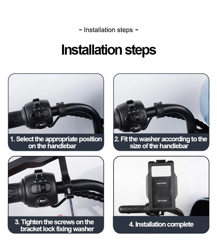 Gubplus™ Support Smartphone Étanche – Fixation Solide & Rotation 360°