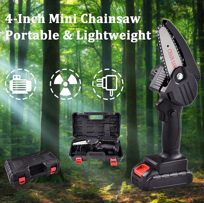 PowerCut™ Mini Scie à Chaîne Sans Fil 4” – 2 Batteries & Mallette Incluses