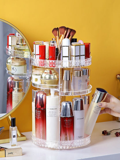 Organiseur de Maquillage Rotatif 360° | Boîte de Rangement Cosmétiques Acrylique