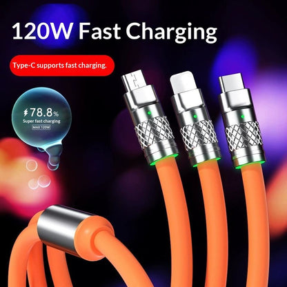 PowerLink™ Câble 3-en-1  Charge Ultra Rapide Lightning, Type-C & Micro USB avec LED