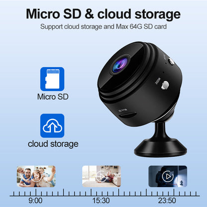 SecureCam™ Mini Caméra WiFi UHD – Vision Nocturne & Batterie Intégrée