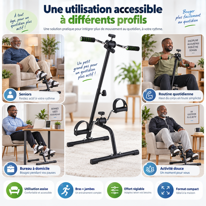 LUNEZY Vélo d'exercice Portable à pédale pour Bras et Jambes, équipement de Fitness pour Personnes âgées et âgées.