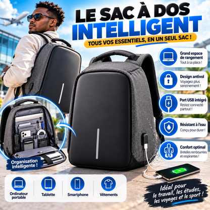 🎒 Sac à Dos Antivol Multifonction avec Port USB – Voyagez Organisé et en Toute Sérénité !