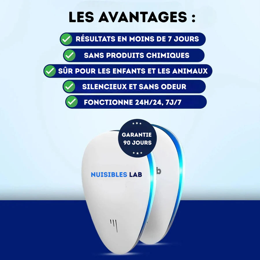 NuisiBlock™ Répulsif Anti-Nuisibles à Ultrasons – (2 PCS + 1 GRATUIT)