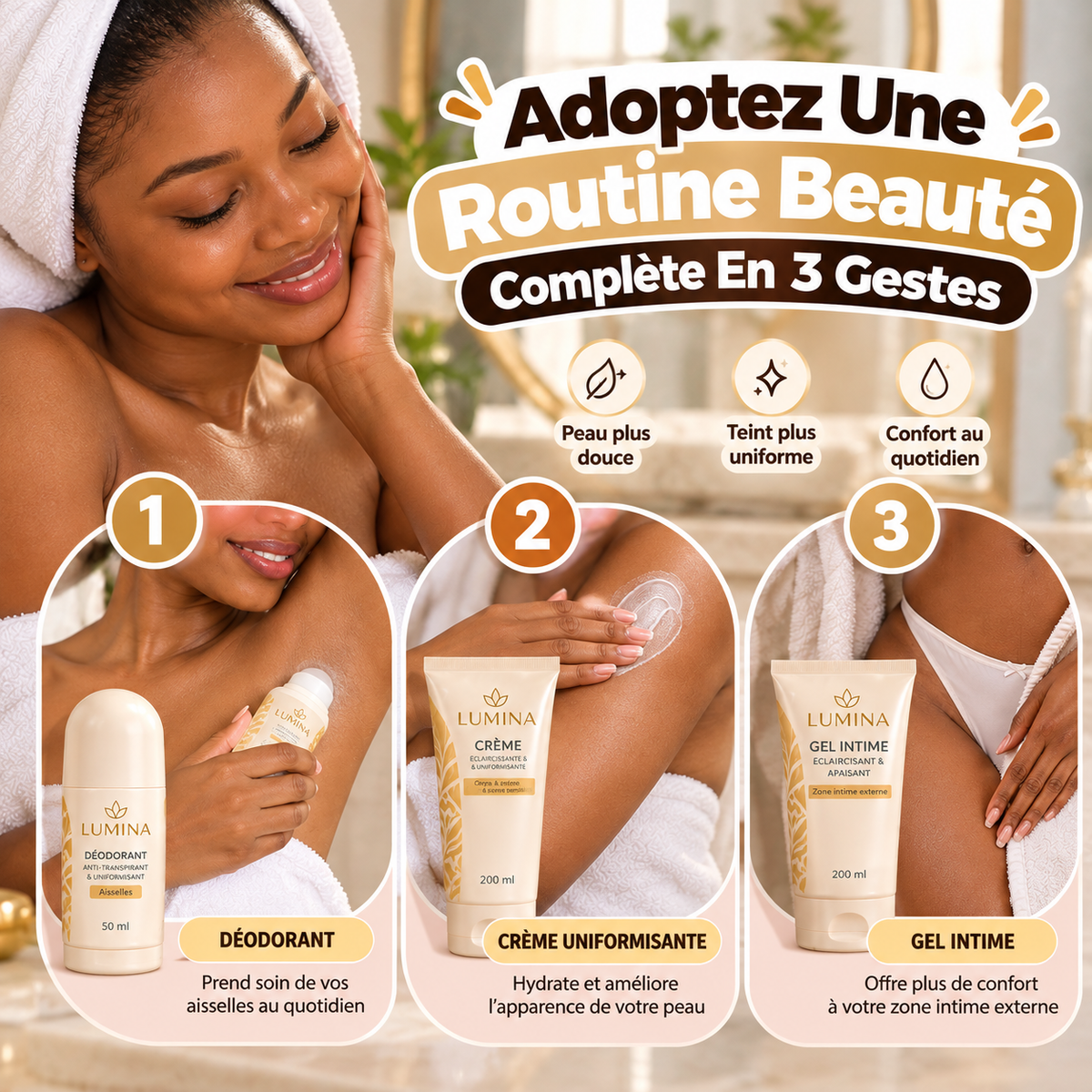 ✨ LUMINA : Pack Éclat Naturel & Peau Uniforme