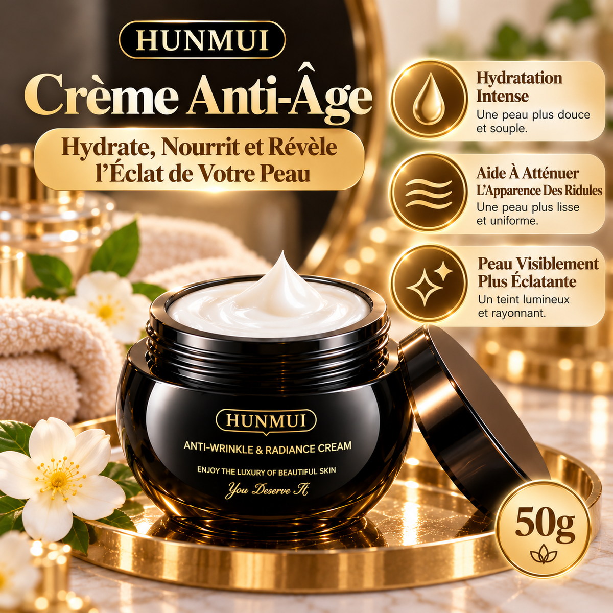 ✨ Crème Anti-Âge HUNMUI 50 g