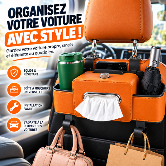 🚗 Organisateur de Siège Auto Multifonction 3-en-1