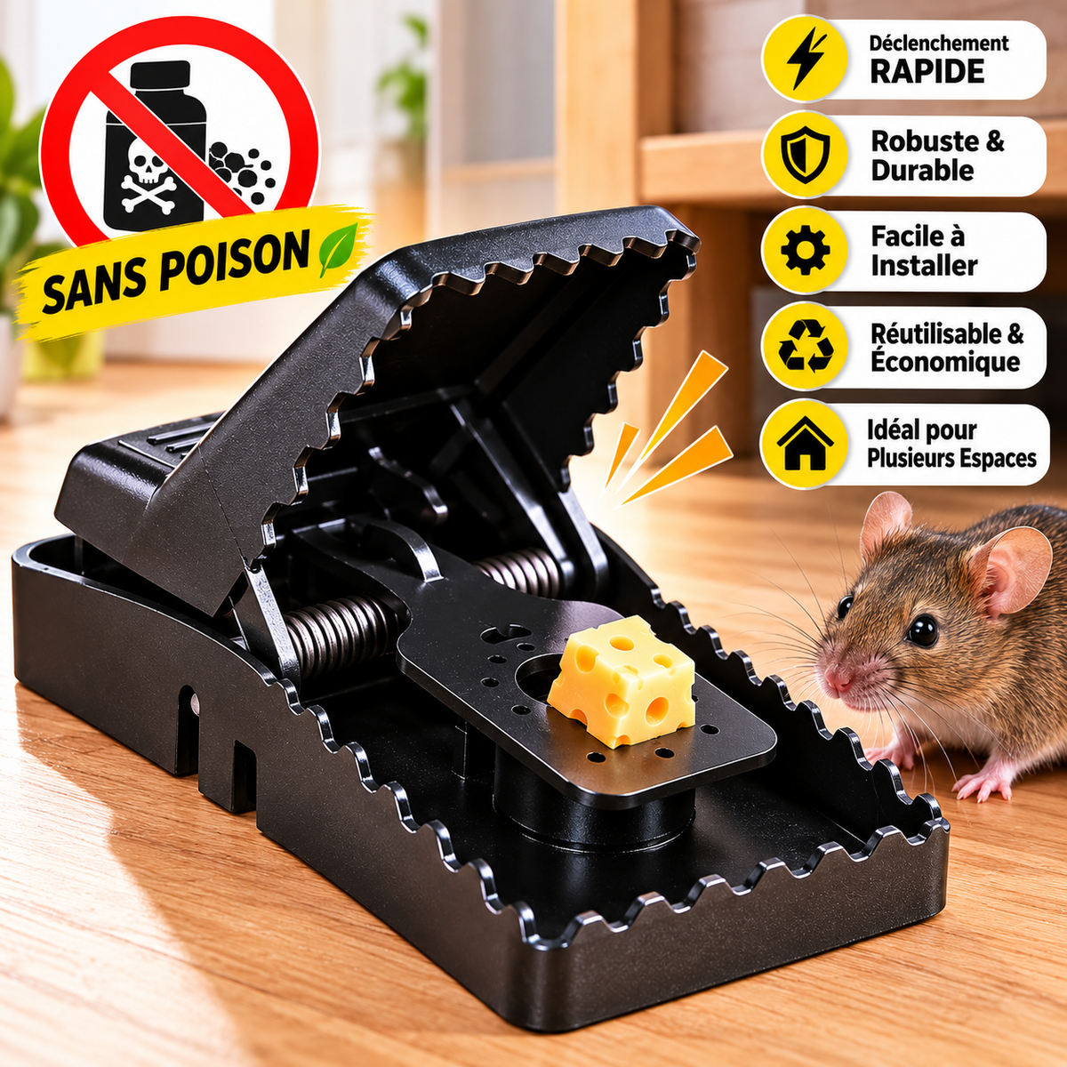 🐭 Piège à Souris et Rats Réutilisable – Efficace, Pratique & Facile à Installer !