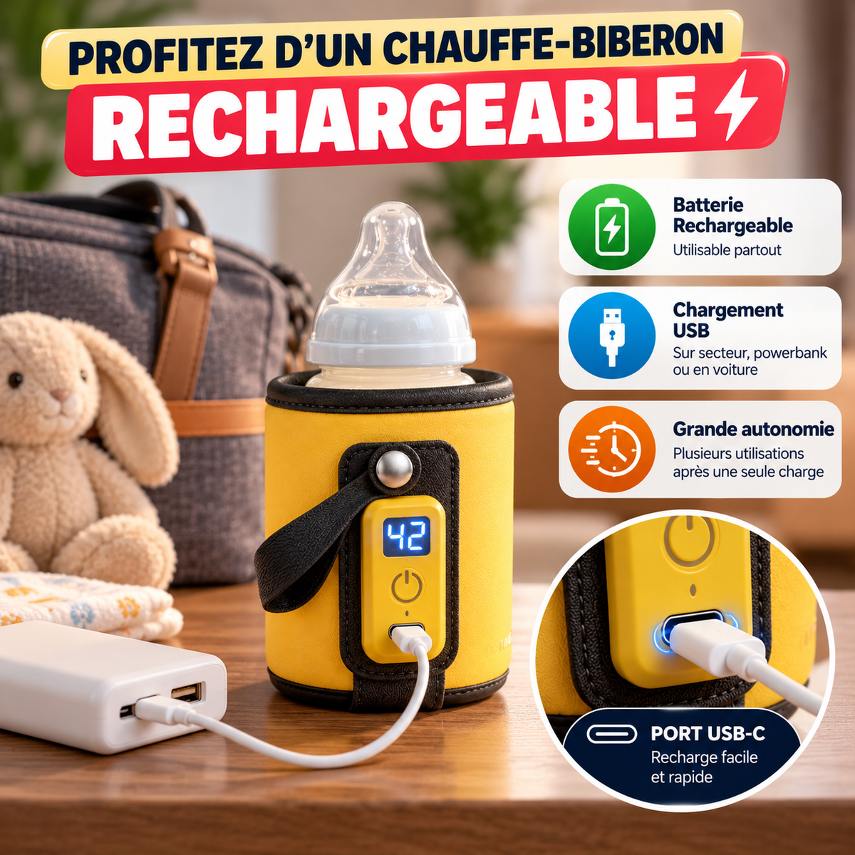 🍼 Chauffe-Biberon Portable BABYTEMP PRO™