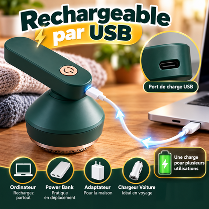 Rasoir Anti-Bouloches Électrique Rechargeable