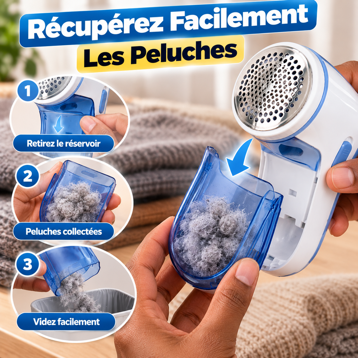 ✨Rasoir Anti-Bouloches Électrique Rechargeable