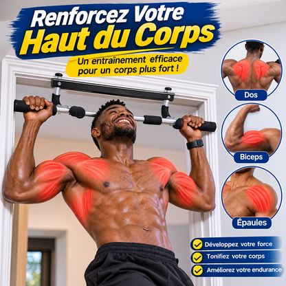 Barre de Traction Murale 12 Positions - Entraînement Multifonction Musculation à Domicile