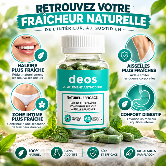 DEOS™ – Soin Naturel pour une Bouche Plus Saine & Fraîcheur Durable – 60 capsules par flacon