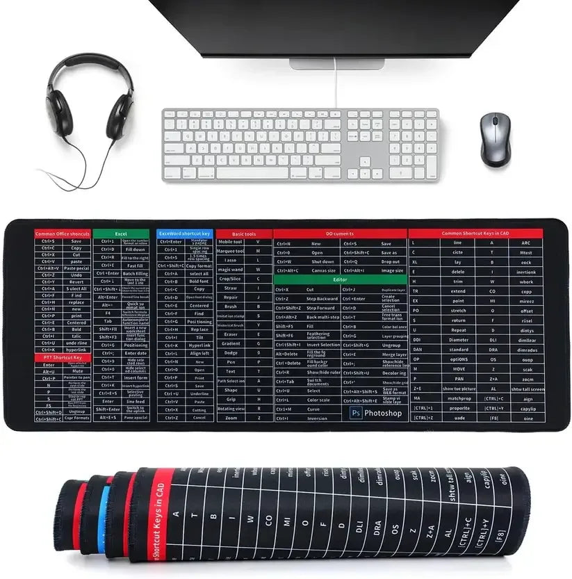 KeyMaster™ Tapis de clavier antidérapant pour touches de raccourci bureautiques