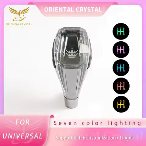 Cristalux® Pommeau de Levier de Vitesse en Cristal LED – Universel VW, Audi, Toyota & Plus