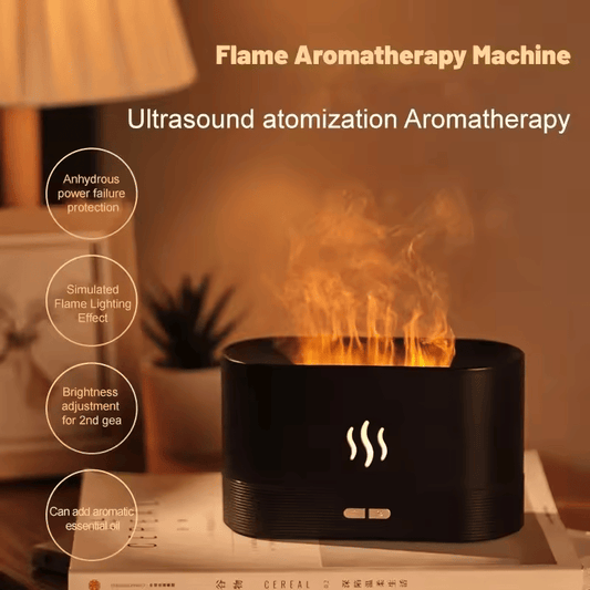 Diffuseur d’Huiles Essentielles à Flamme Simulée  AWH | Humidificateur Brumisateur Portable