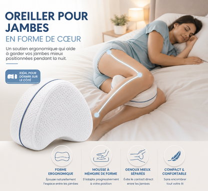Oreiller Pour Jambes En Forme De Cœur | Dormez Avec Les Genoux Enfin Bien Positionnés