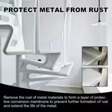 RustShield™ Convertisseur Anti-Rouille Blanc Avec Pinceau | Métal Plus Propre & Protégé