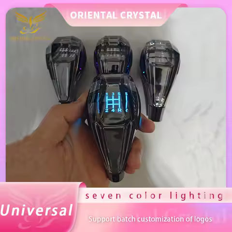 Cristalux® Pommeau de Levier de Vitesse en Cristal LED – Universel VW, Audi, Toyota & Plus