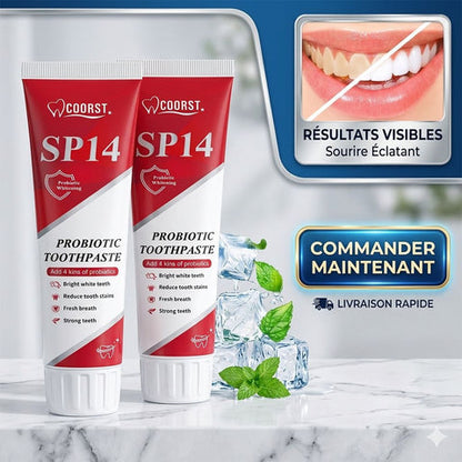 PureSmile ™ Dentifrice SP14 Probiotique – Sourire Éclatant & Haleine Fraîche Longue Durée
