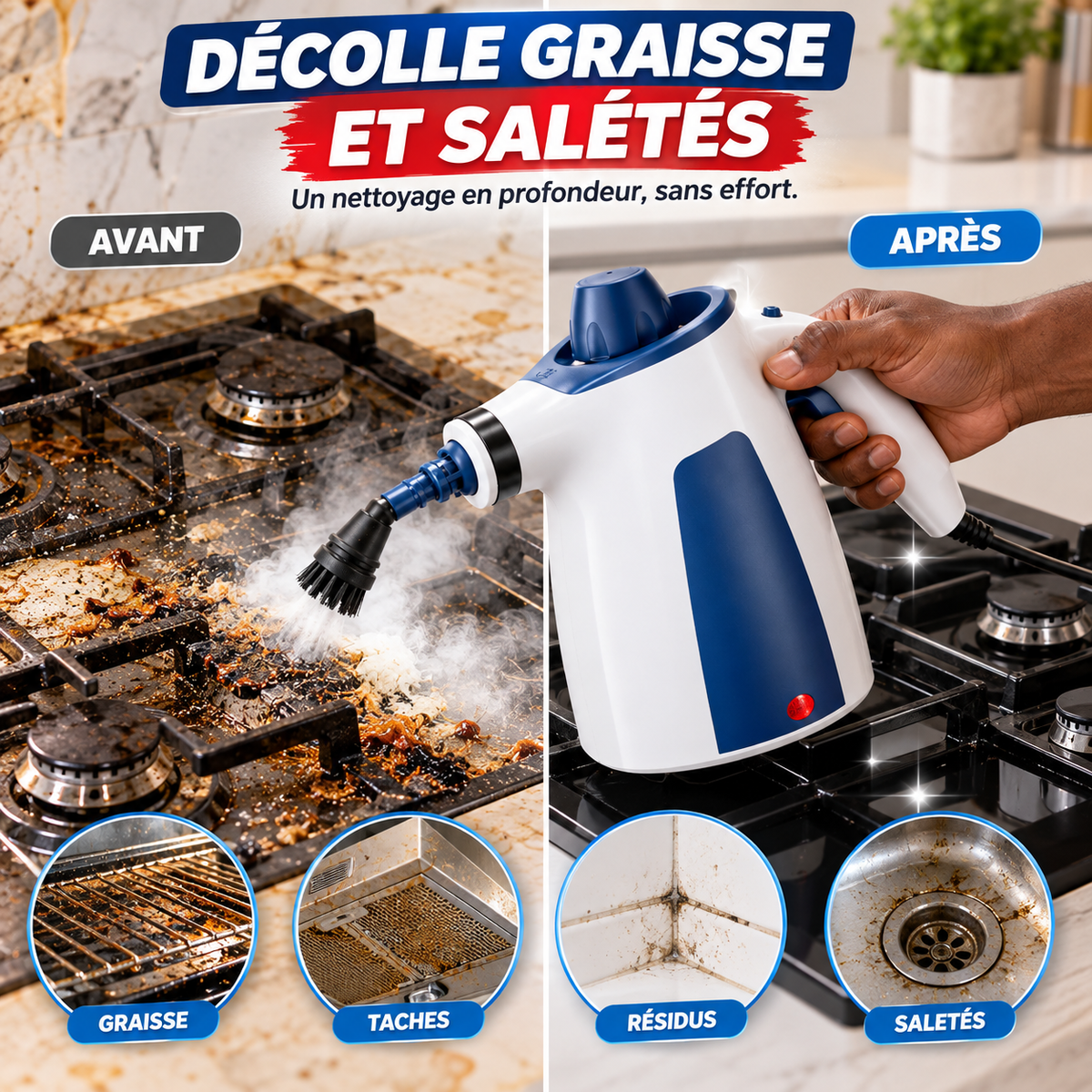 💨✨ Nettoyeur Vapeur Haute Pression Multifonction | Nettoyez facilement, même les recoins difficiles