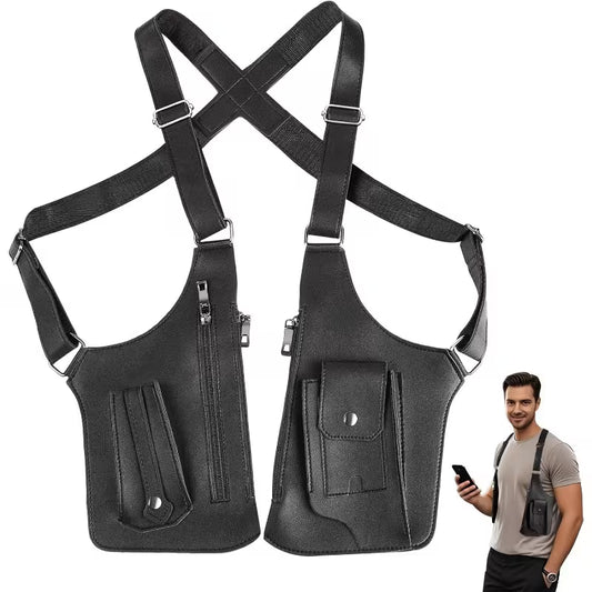 Holster® Gilet pour Homme  Multipoches en Cuir