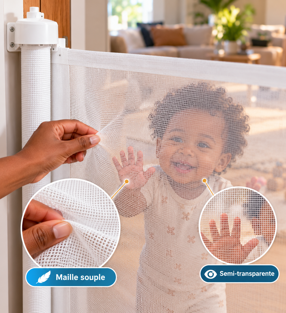 Barrière de Sécurité Rétractable pour Enfants & Animaux