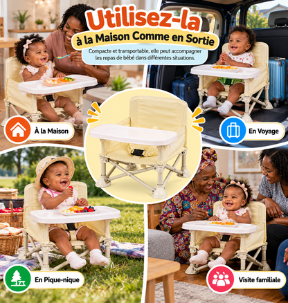 CHAISE HAUTE BÉBÉ PLIABLE & PORTABLE | Des repas pratiques partout