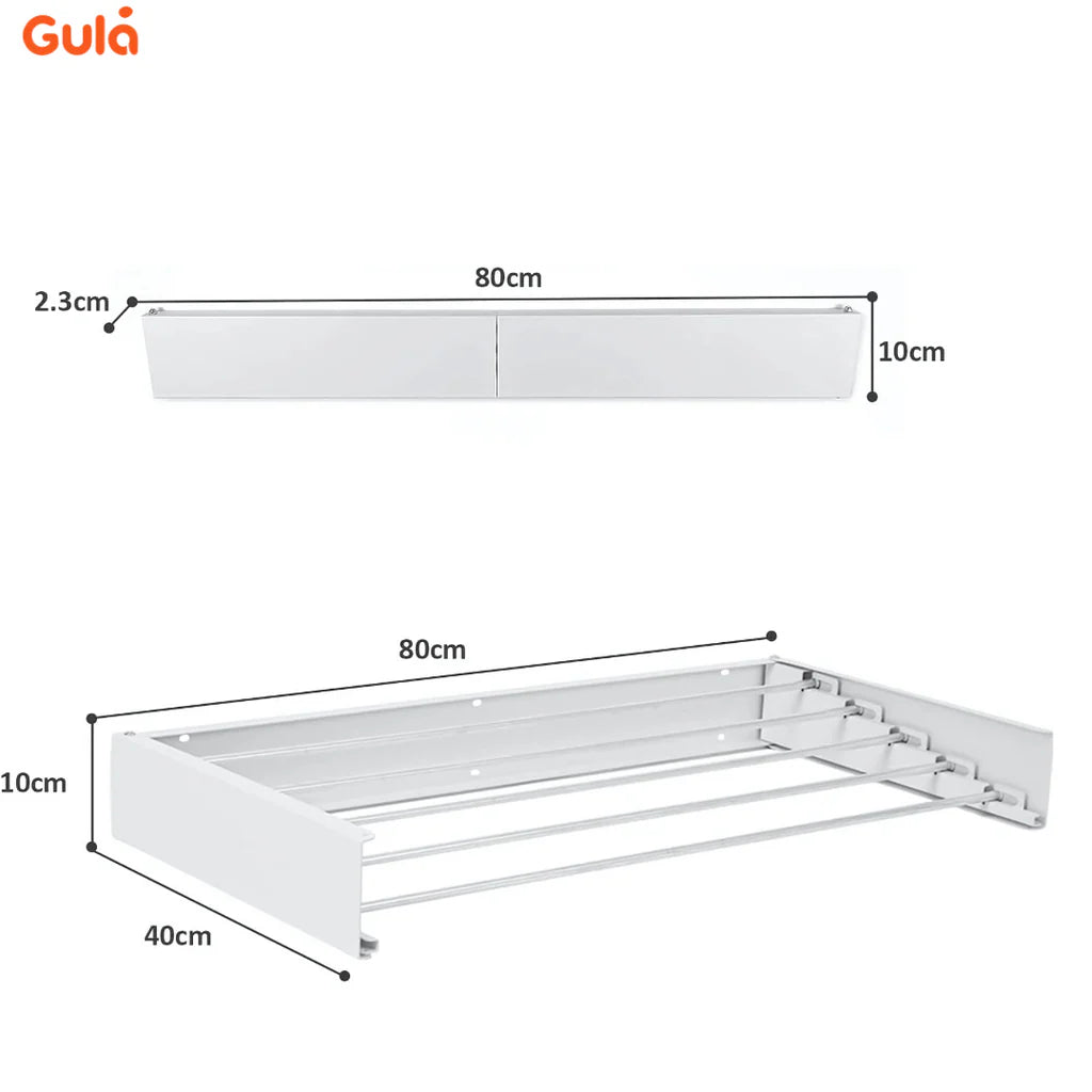Étendoir Mural Pliable 80 cm – Super pratique & Discret