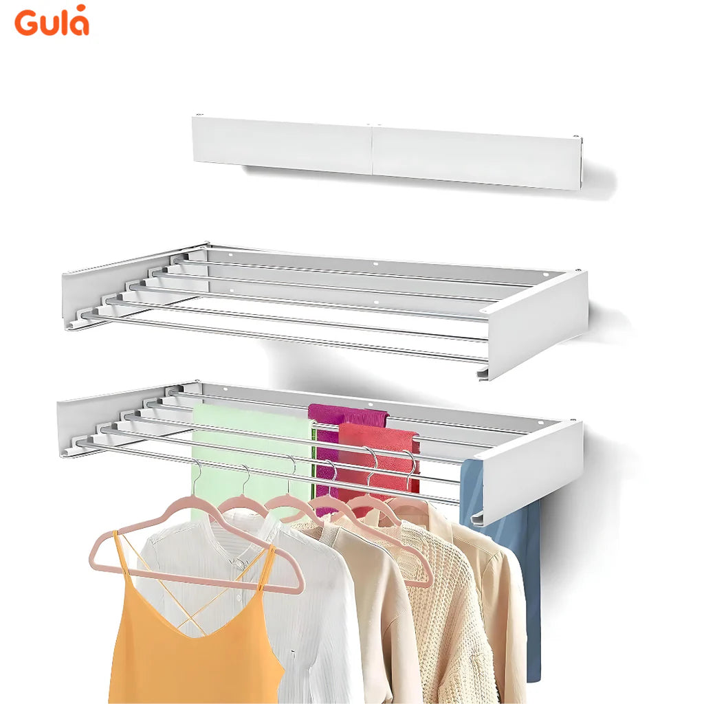 Étendoir Mural Pliable 80 cm – Super pratique & Discret