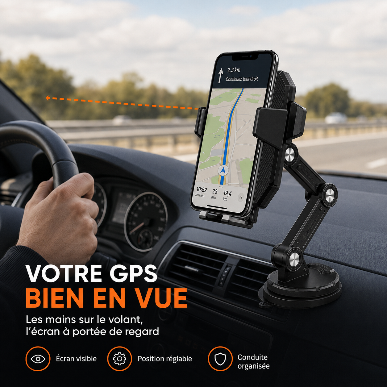 Support Téléphone Voiture Réglable