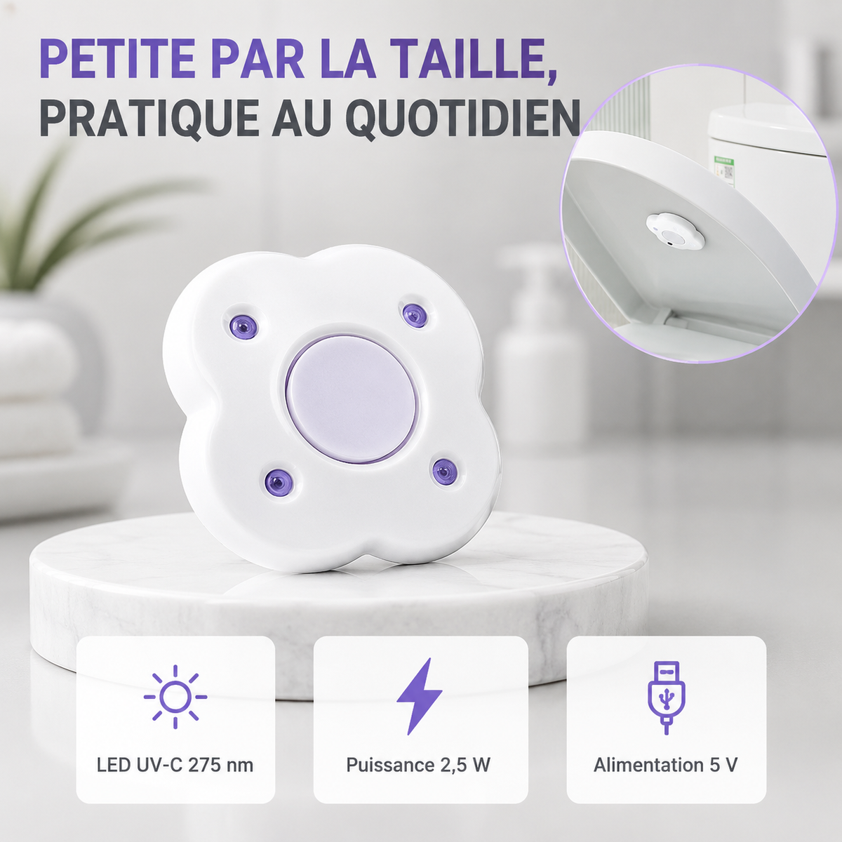 Lampe UV-C Portable pour Toilettes