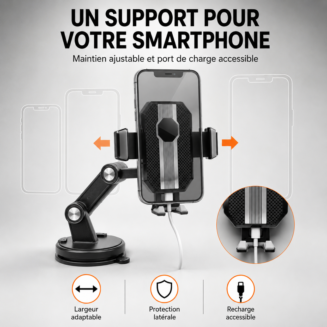Support Téléphone Voiture Réglable
