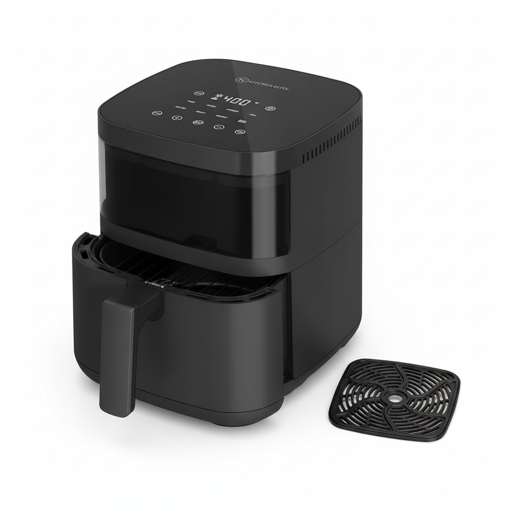 Friteuse à Air Kitchen Elite - Vue latérale avec panier coulissant
