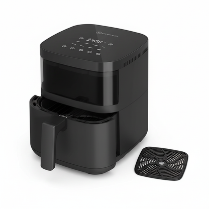 Friteuse à Air Kitchen Elite - Vue latérale avec panier coulissant