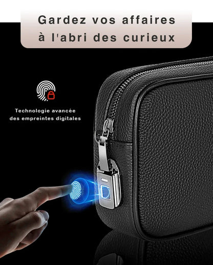Sac Cuir Élégant et Sûr à Empreinte Digitale