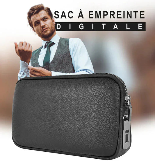 Sac Cuir Élégant et Sûr à Empreinte Digitale