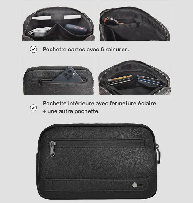 Sac Cuir Élégant et Sûr à Empreinte Digitale
