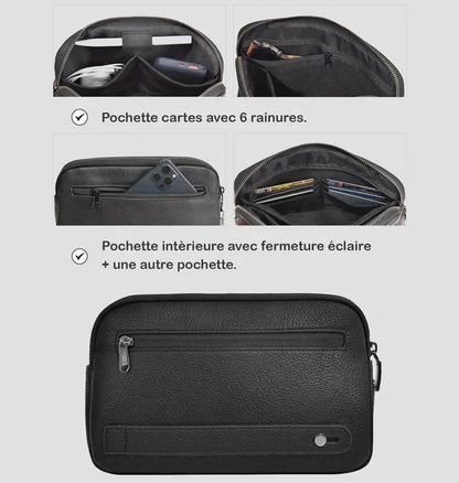 Sac Cuir Élégant et Sûr à Empreinte Digitale